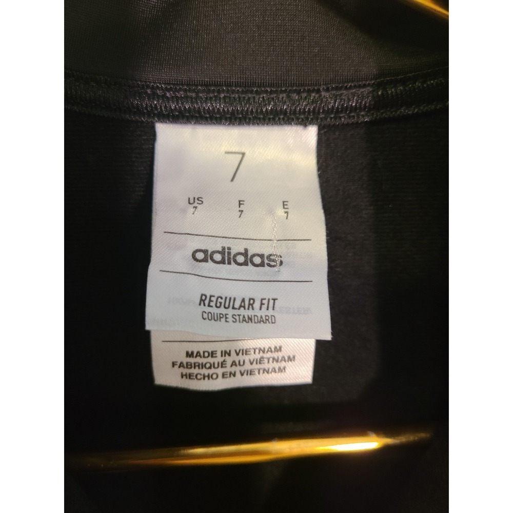 Adidas Black Spellout Full Zip Track Jacket Activewear Boys Size 7 Black Olive - Picture 7 of 7